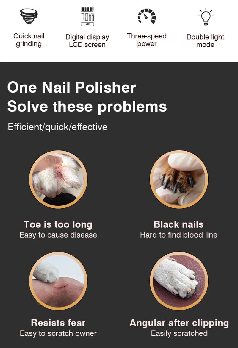 PawPerfect™ – LED Pet Nail Grinder & Trimmer