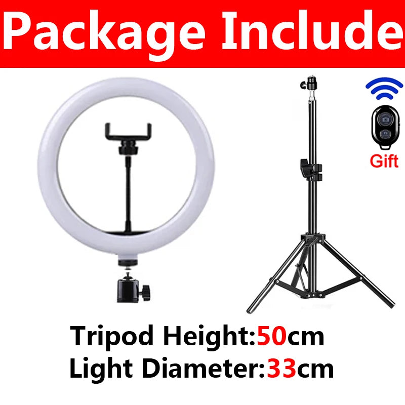 GlowPro™ – LED Selfie Ring Light with Tripod & Phone Holder