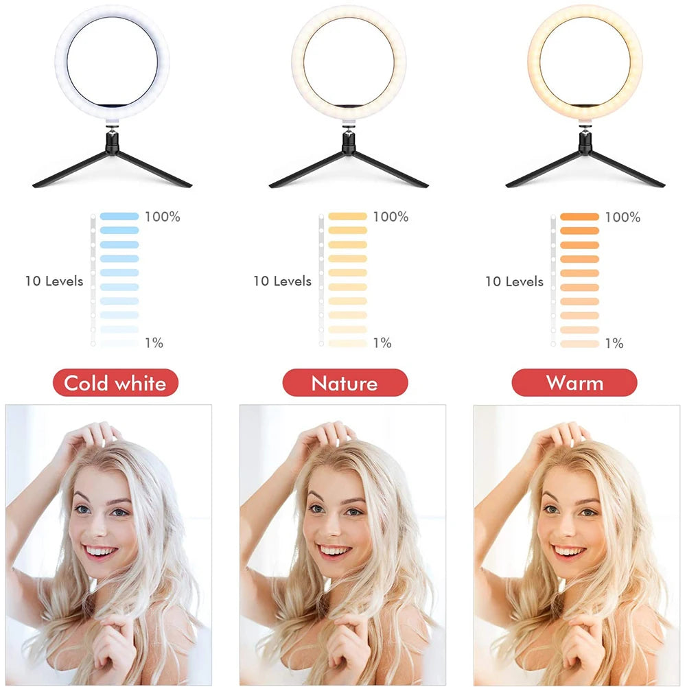 GlowPro™ – LED Selfie Ring Light with Tripod & Phone Holder