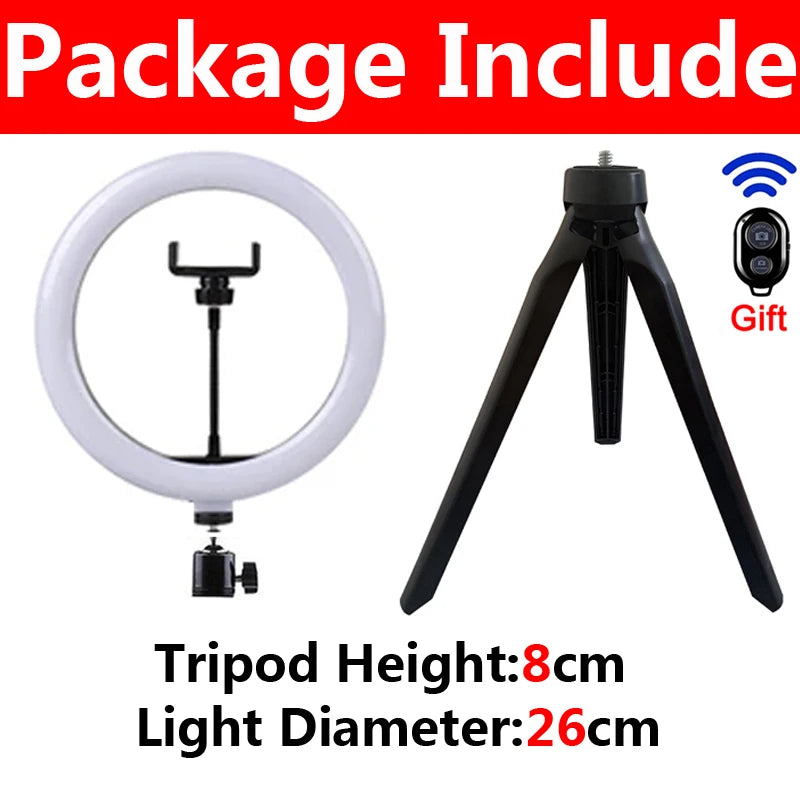 GlowPro™ – LED Selfie Ring Light with Tripod & Phone Holder
