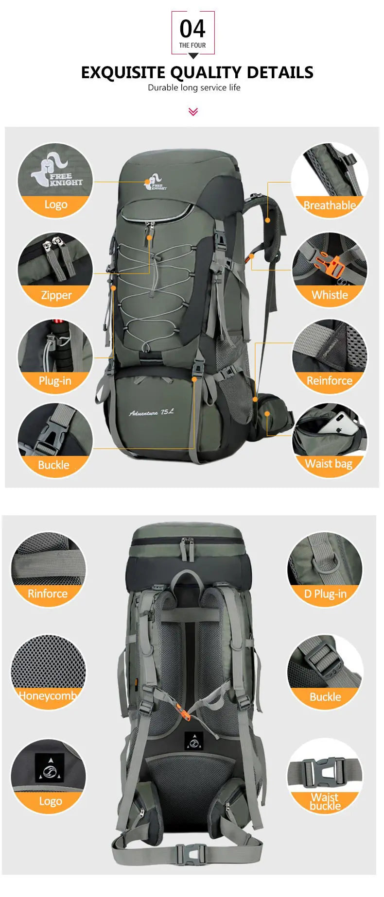 TrailBlazer™ 75L – Ultimate Adventure Hiking Backpack