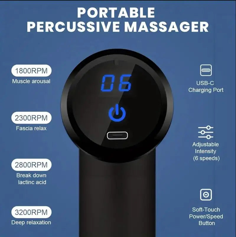 PulseRelief™ – Mini Handheld Massage Gun